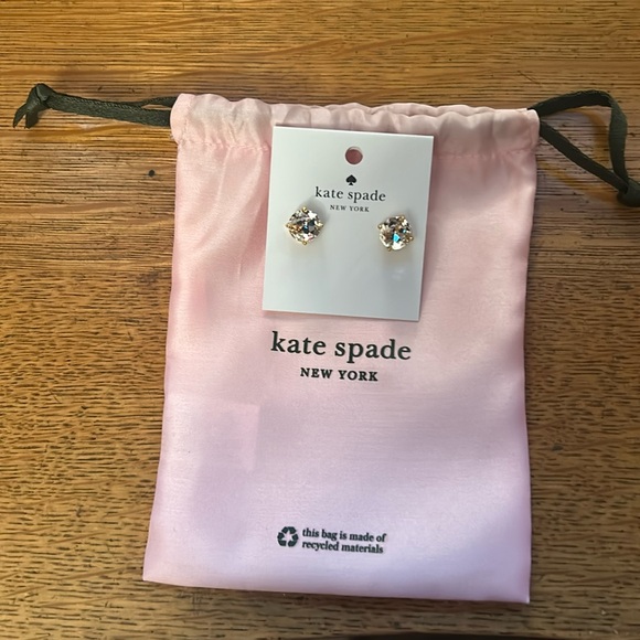 kate spade Jewelry - KATE SPADE CLEAR STUDDED EARRINGS. COMES W/ DUSTBAG NWT RETAILS $49